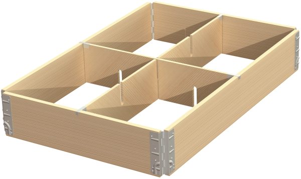 Pallet collar divider batch/4 compartments, trade dimensions 372 x 570mm - image 2