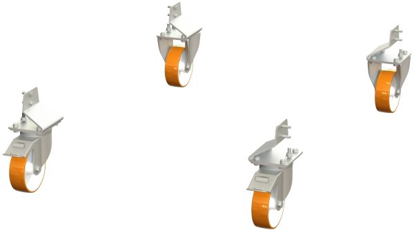 Wheel kit ib polyurethane 1200kg, 2 m brake
