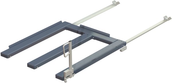 Golvmonterad utdragsenhet, 1500 kg, frontmatad, fin-pall med kortsideshantering