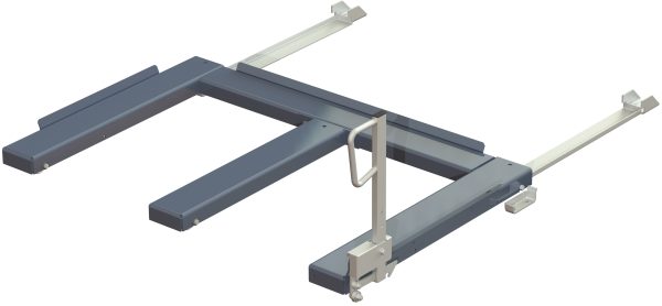 Golvmonterad utdragsenhet, 1500 kg, frontmatad, eur-pall med långsideshantering