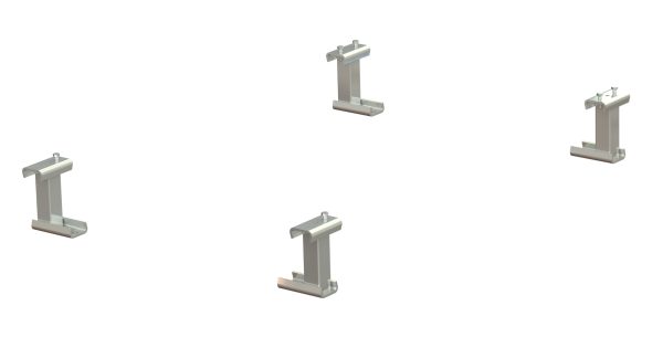 Galvanized steel feet for beam-mounted pull-out units, 150 mm height, pointing inwards - image 2