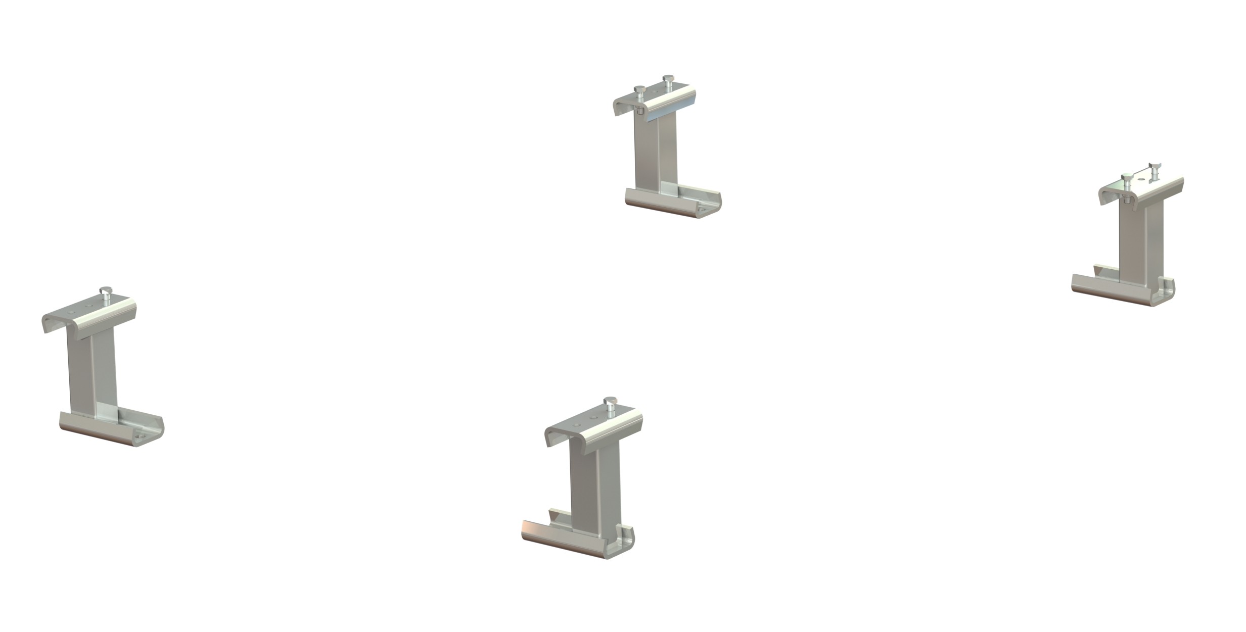 Galvanized steel feet for beam-mounted pull-out units, 150 mm height, pointing inwards - image 2