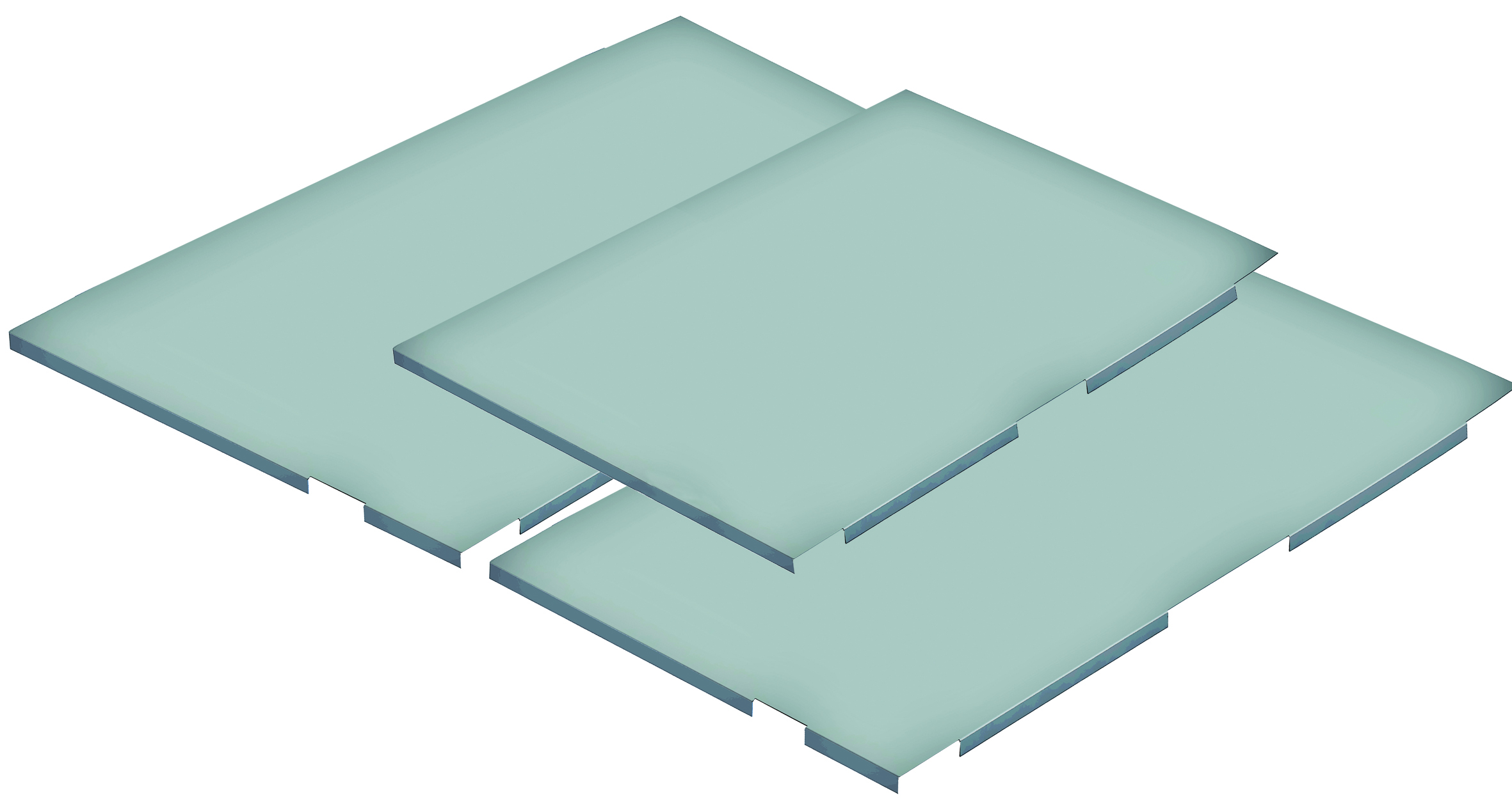 Steel shelf panel to linked pull-out units 1600kg 70/100% w=2600